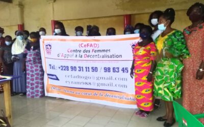 DANS SES ACTIONS DE RELATION PUBLIQUE, LE CeFAD PRÉSIDÉ PAR LA CONSEILLÈRE MUNICIPALE EMMANUELLA BOUABEN A ÉCHANGÉ AVEC LES FEMMES AU CENTRE DES JEUNES DE L’ONG IJD À LOMÉ