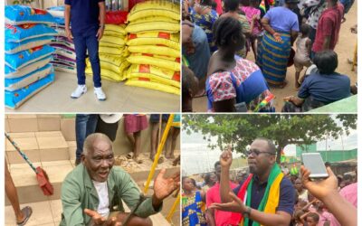 L’ÉQUIPE DE L’APÔTRE KING YOSHUA AGBOTI PÉNÈTRE LE QUARTIER AVEC LA PAROLE DE DIEU ET LES VIVRES*