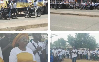 ECHOS DES CAMPAGNES ELECTORALES : DRAPELETS, SIFFLETS, CLAXONS, LA DMP ARROSE LA VILLE DE LOMÉ DES PROSPECTUS AU DERNIER JOUR DES CAMPAGNES COUPLET DE MEGA MEETING À BAGUIDA