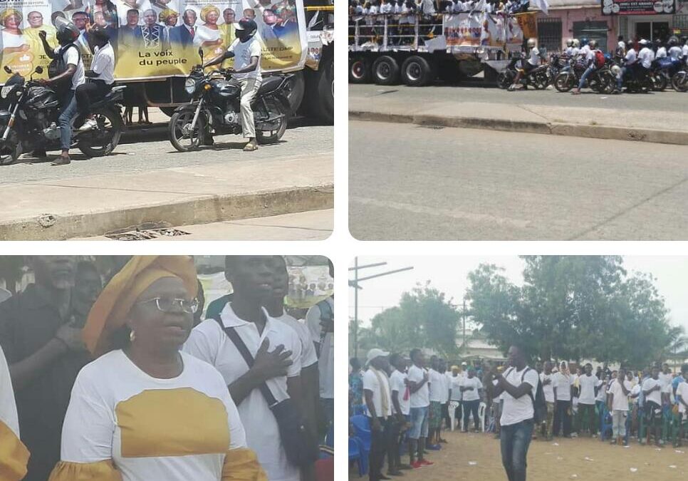 ECHOS DES CAMPAGNES ELECTORALES : DRAPELETS, SIFFLETS, CLAXONS, LA DMP ARROSE LA VILLE DE LOMÉ DES PROSPECTUS AU DERNIER JOUR DES CAMPAGNES COUPLET DE MEGA MEETING À BAGUIDA