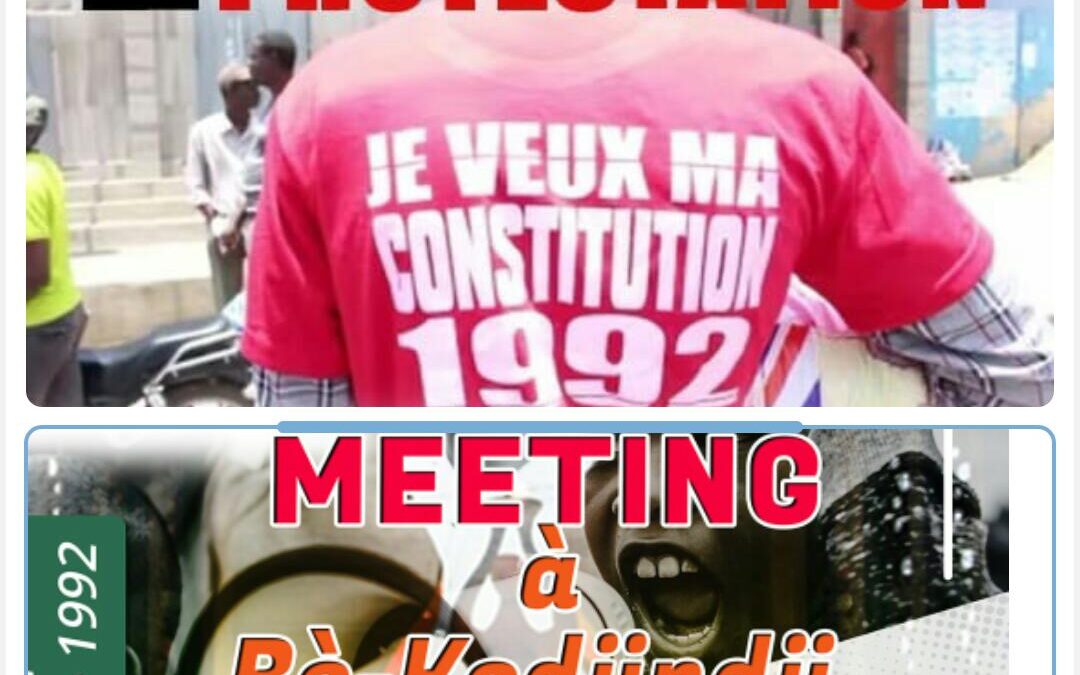 TOGO : LA SOCIÉTÉ CIVILE ANNONCE UN GRAND MEETING À BÉ KODJINDJI DIMANCHE O5 MAI 2024