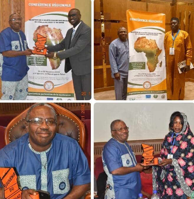 LE TOGO À L&rsquo;HONNEUR : PROFESSEUR EKOUE FOLIKOUE, DISTINGUÉ LORS DE LA CONFÉRENCE RÉGIONALE DES ACTEURS DE LA SOCIÉTÉ CIVILE DU SAHEL, DE l&rsquo; AFRIQUE DE l&rsquo; OUEST ET DU CENTRE AU TCHAD