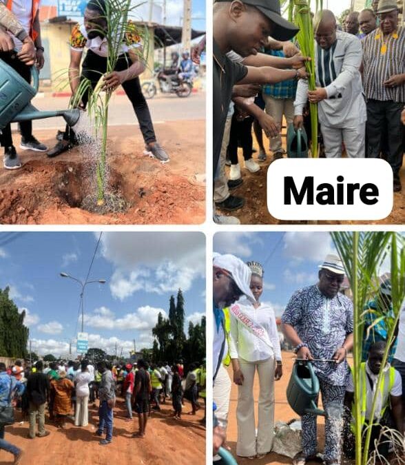 LE MAIRE KONOU NUKAFU, ARTISAN D&rsquo;UN GOLFE 2 VERT ET RÉSILIENT A PLANTÉ DES ARBRES CE 1er JUIN 2025 DANS SA COMMUNE.